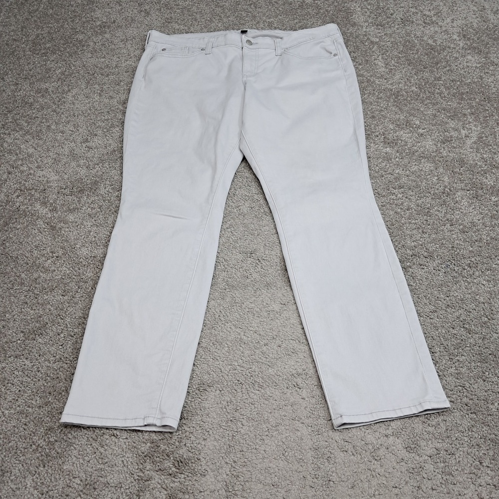 Gap Premium Skinny Pants Womens 16/33R Light Gray Stretch Mid Rise 5-Pocket